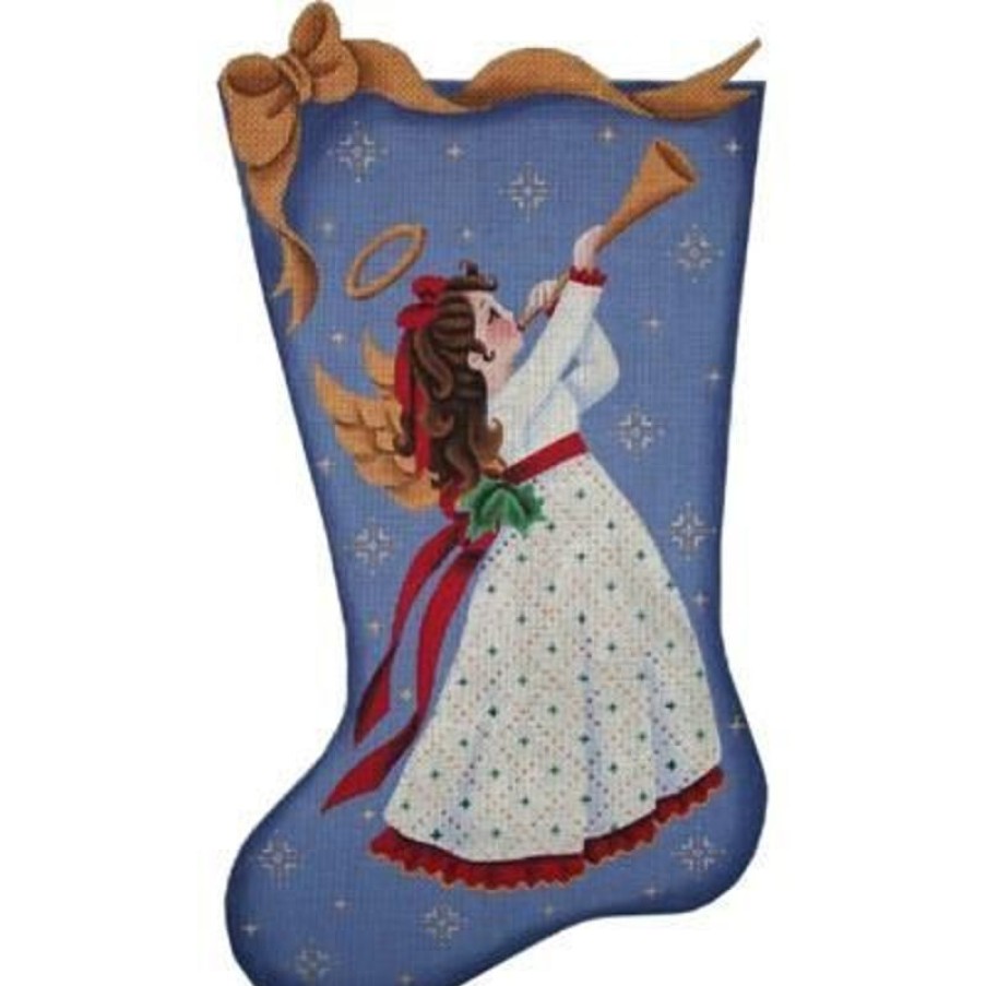 Christmas Stockings Rebecca Wood Designs  | Horn Angel 13M